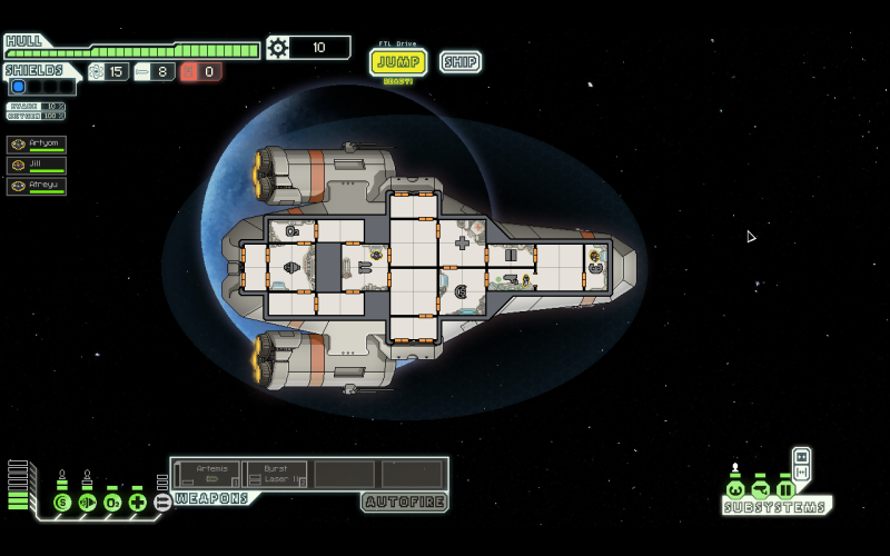 Die Schiffsansicht in FTL