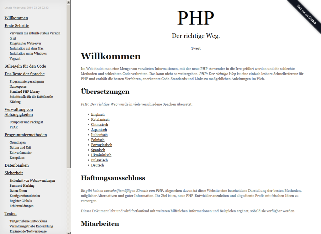 Die deutsche Version von PHP - The Right Way. 