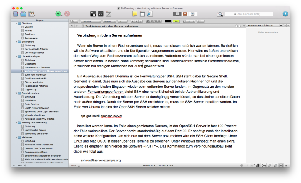 Scrivener unter Mac OS X